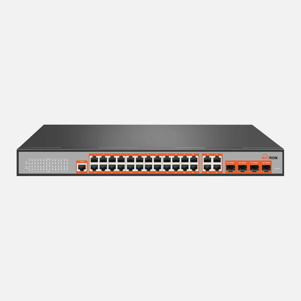 سوئیچ شبکه 24 پورت POE مکسرون مدل MSW-5424GCP-400I