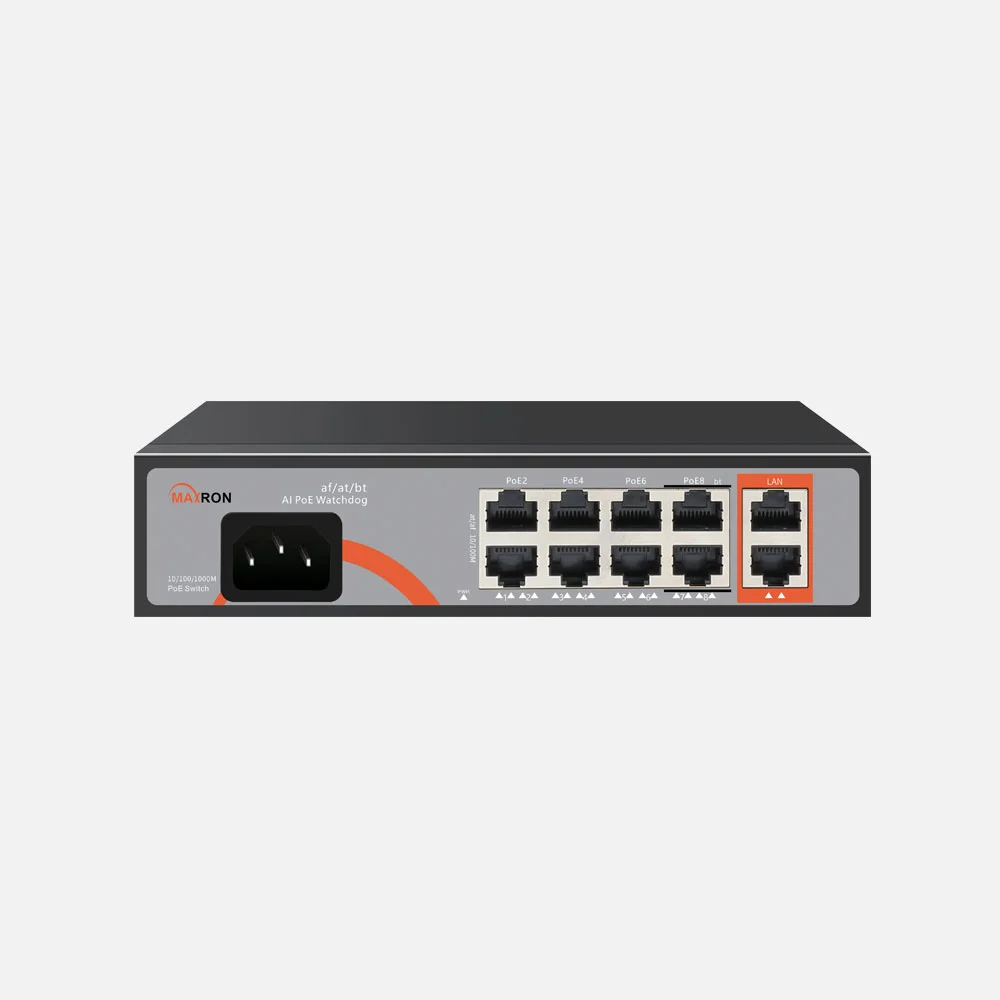 سوئیچ شبکه 8 پورت POE مکسرون مدل MSW-3008FP-2GL-120I