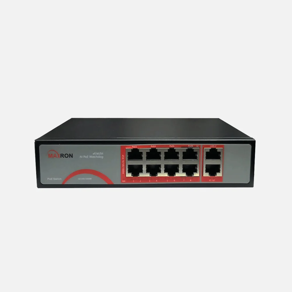 سوئیچ شبکه 8 پورت POE مکسرون مدل MSW-3008GP-2GL-120I
